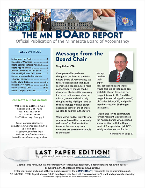 The Board Report Fall 2019